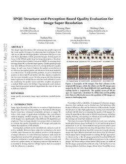 SPQE: Structure-and-Perception-Based Quality Evaluation for Image
  Super-Resolution