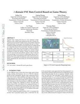 $λ$-domain VVC Rate Control Based on Game Theory