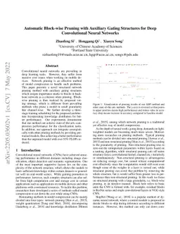 Automatic Block-wise Pruning with Auxiliary Gating Structures for Deep
  Convolutional Neural Networks