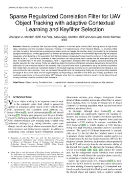 Sparse Regularized Correlation Filter for UAV Object Tracking with
  adaptive Contextual Learning and Keyfilter Selection