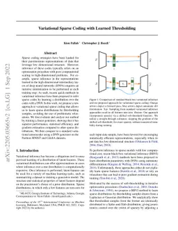 Variational Sparse Coding with Learned Thresholding