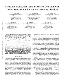 Arrhythmia Classifier using Binarized Convolutional Neural Network for
  Resource-Constrained Devices
