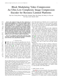 Block Modulating Video Compression: An Ultra Low Complexity Image
  Compression Encoder for Resource Limited Platforms