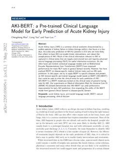 AKI-BERT: a Pre-trained Clinical Language Model for Early Prediction of
  Acute Kidney Injury