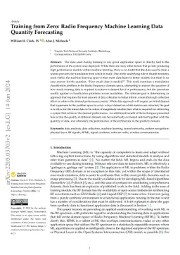 Training from Zero: Radio Frequency Machine Learning Data Quantity
  Forecasting