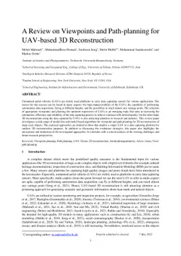 A Review on Viewpoints and Path-planning for UAV-based 3D Reconstruction