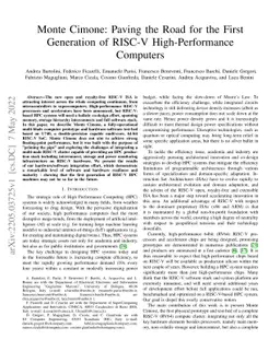Monte Cimone: Paving the Road for the First Generation of RISC-V
  High-Performance Computers