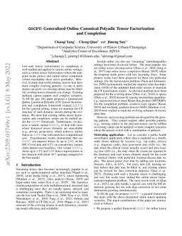 GOCPT: Generalized Online Canonical Polyadic Tensor Factorization and
  Completion