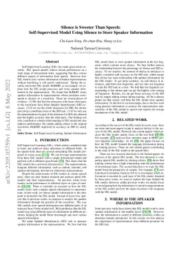 Silence is Sweeter Than Speech: Self-Supervised Model Using Silence to
  Store Speaker Information