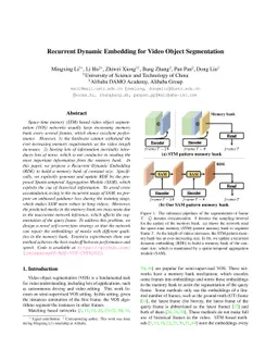 Recurrent Dynamic Embedding for Video Object Segmentation