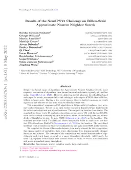 Results of the NeurIPS'21 Challenge on Billion-Scale Approximate Nearest
  Neighbor Search