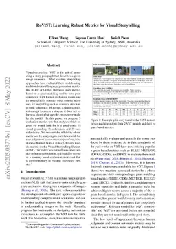 RoViST:Learning Robust Metrics for Visual Storytelling