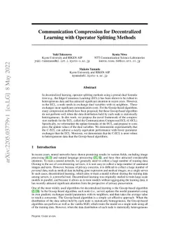 Communication Compression for Decentralized Learning with Operator
  Splitting Methods
