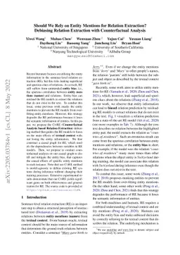 Should We Rely on Entity Mentions for Relation Extraction? Debiasing
  Relation Extraction with Counterfactual Analysis