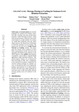 GRAPHCACHE: Message Passing as Caching for Sentence-Level Relation
  Extraction