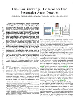One-Class Knowledge Distillation for Face Presentation Attack Detection