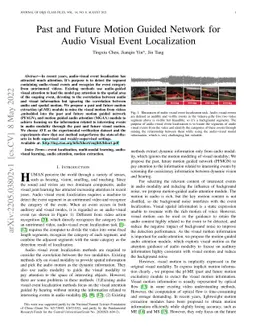 Past and Future Motion Guided Network for Audio Visual Event
  Localization