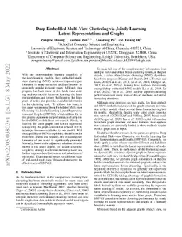 Deep Embedded Multi-View Clustering via Jointly Learning Latent
  Representations and Graphs