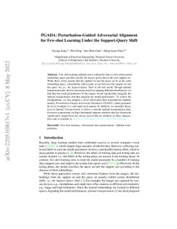 PGADA: Perturbation-Guided Adversarial Alignment for Few-shot Learning
  Under the Support-Query Shift