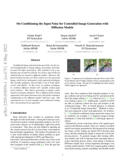 On Conditioning the Input Noise for Controlled Image Generation with
  Diffusion Models