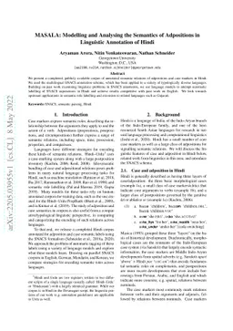 MASALA: Modelling and Analysing the Semantics of Adpositions in
  Linguistic Annotation of Hindi