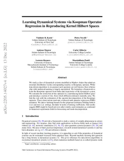 Learning Dynamical Systems via Koopman Operator Regression in
  Reproducing Kernel Hilbert Spaces