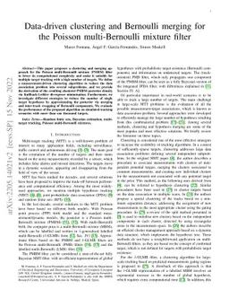 Data-driven clustering and Bernoulli merging for the Poisson
  multi-Bernoulli mixture filter