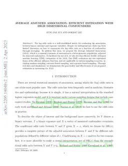 Average Adjusted Association: Efficient Estimation with High Dimensional
  Confounders
