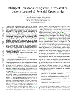 Intelligent Transportation Systems' Orchestration: Lessons Learned &
  Potential Opportunities