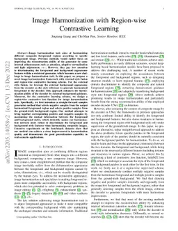 Image Harmonization with Region-wise Contrastive Learning