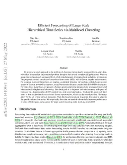 Efficient Forecasting of Large Scale Hierarchical Time Series via
  Multilevel Clustering