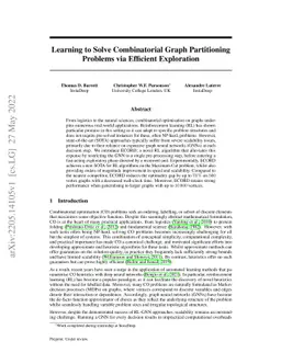 Learning to Solve Combinatorial Graph Partitioning Problems via
  Efficient Exploration