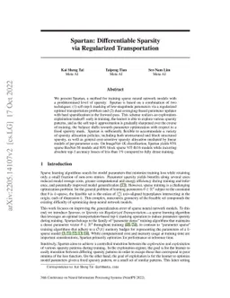 Spartan: Differentiable Sparsity via Regularized Transportation