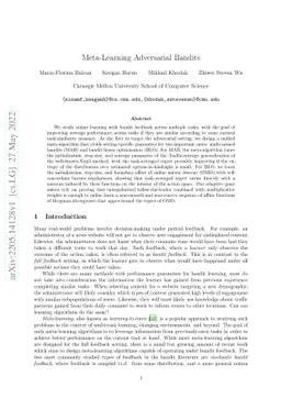 Meta-Learning Adversarial Bandits