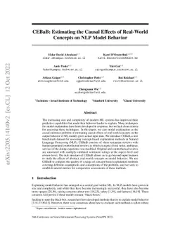 CEBaB: Estimating the Causal Effects of Real-World Concepts on NLP Model
  Behavior