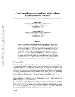 Constrained Langevin Algorithms with L-mixing External Random Variables