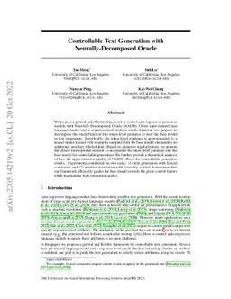 Controllable Text Generation with Neurally-Decomposed Oracle