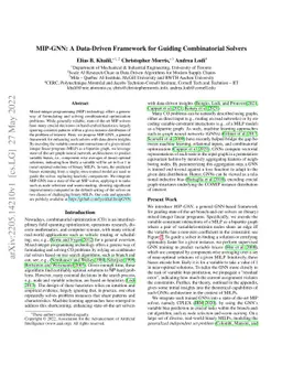 MIP-GNN: A Data-Driven Framework for Guiding Combinatorial Solvers