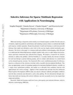 Selective Inference for Sparse Multitask Regression with Applications in
  Neuroimaging