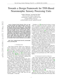 Towards a Design Framework for TNN-Based Neuromorphic Sensory Processing
  Units
