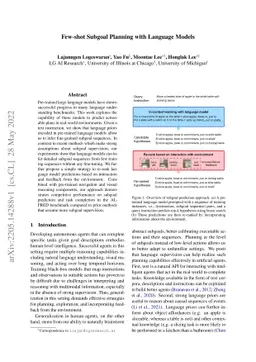 Few-shot Subgoal Planning with Language Models