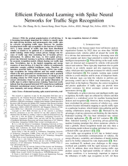 Efficient Federated Learning with Spike Neural Networks for Traffic Sign
  Recognition
