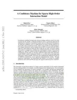 A Confidence Machine for Sparse High-Order Interaction Model