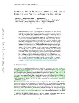 Learning Math Reasoning from Self-Sampled Correct and Partially-Correct
  Solutions