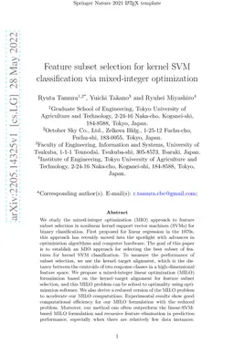 Feature subset selection for kernel SVM classification via mixed-integer
  optimization