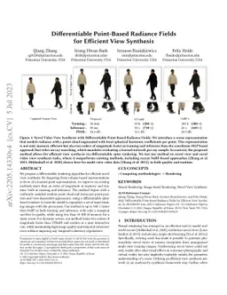 Differentiable Point-Based Radiance Fields for Efficient View Synthesis
