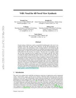 V4D: Voxel for 4D Novel View Synthesis
