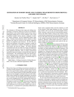 Estimation of 3D Body Shape and Clothing Measurements from Frontal- and
  Side-view Images