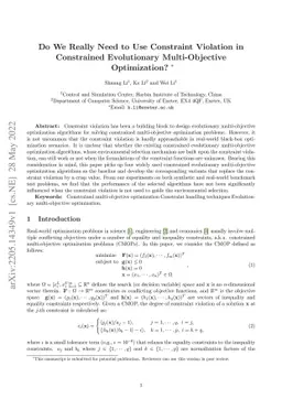 Do We Really Need to Use Constraint Violation in Constrained
  Evolutionary Multi-Objective Optimization?