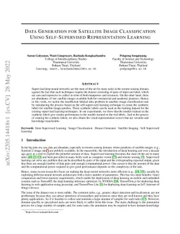 Data Generation for Satellite Image Classification Using Self-Supervised
  Representation Learning